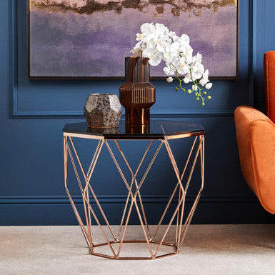 Allure End Table With Rose Gold Base - Image 2