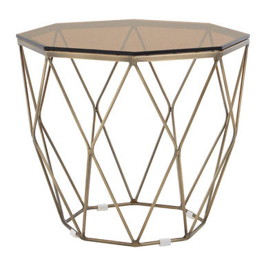 Allure End Table With Brushed Bronze Base - Image 3