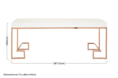Allure Rose Gold Angled Legs Coffee Table - Image 10