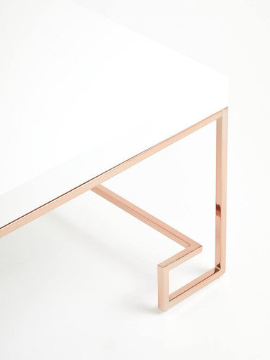 Allure Rose Gold Angled Legs Coffee Table - Image 8