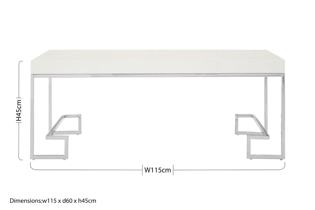 Allure Chrome Angled Legs Coffee Table - Image 7