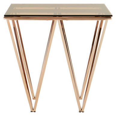 Allure Rose Gold Prismatic Legs End Table - Image 2