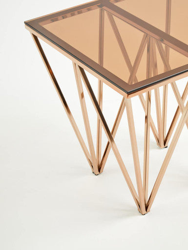 Allure Rose Gold Prismatic Legs End Table - Image 8