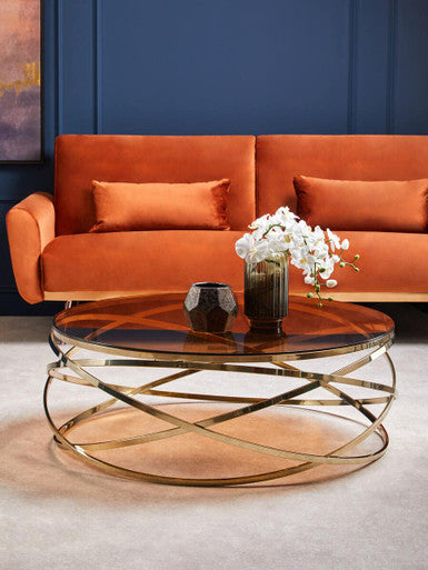 Allure Round Champagne Base Coffee Table