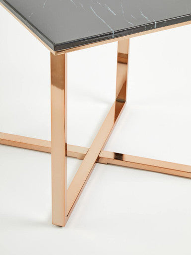 Allure Square Black Faux Marble End Table - Image 7