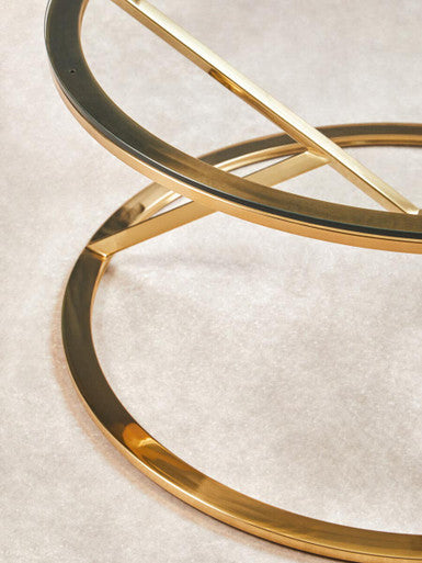 Allure Corseted Round Champagne Coffee Table