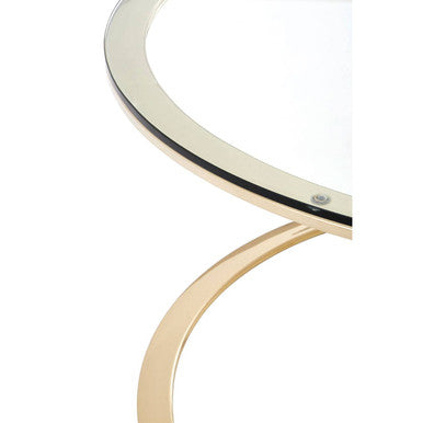 Allure Corseted Round Champagne Coffee Table