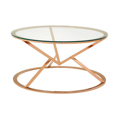 Allure Corseted Round Rose Gold Coffee Table - Image 2