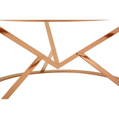 Allure Corseted Round Rose Gold Coffee Table - Image 9