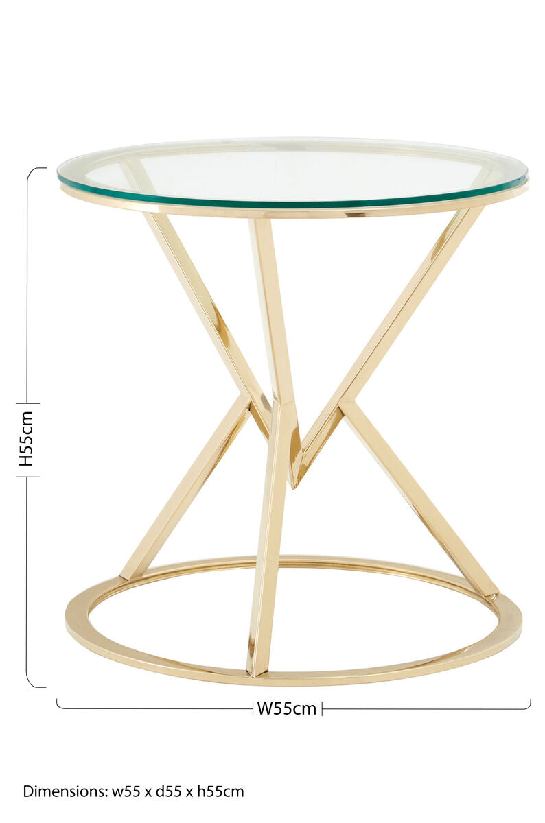 Allure Corseted Round Champagne End Table