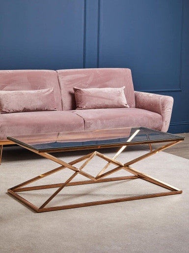 Allure Corseted Rose Gold Coffee Table