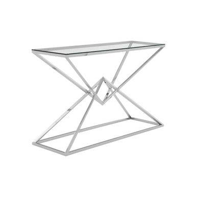 Allure Tempered Glass Rectangular Console Table - Image 4