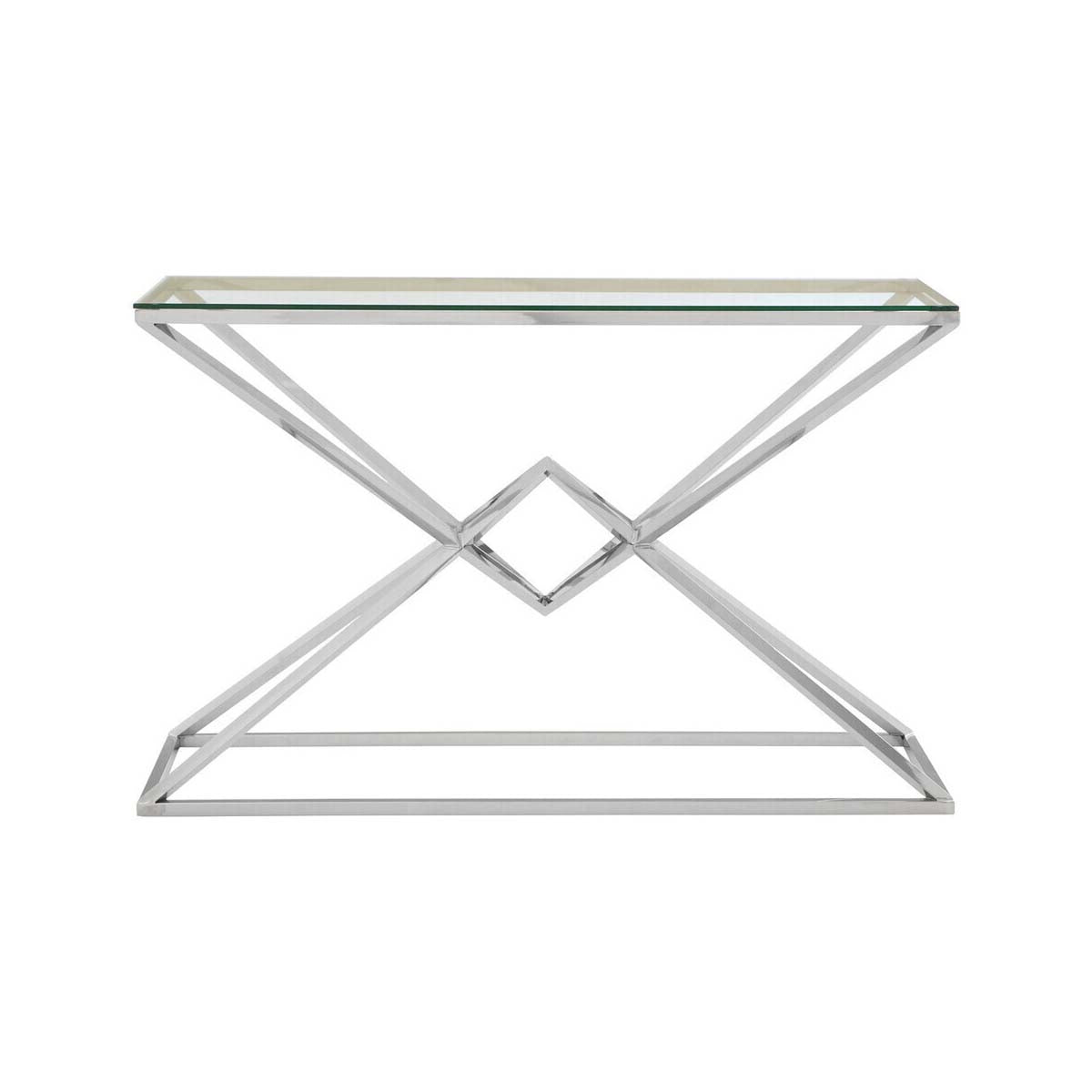 Allure Tempered Glass Rectangular Console Table