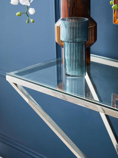 Allure Tempered Glass Rectangular Console Table