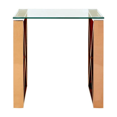 Allure Rose Gold Cross Legs End Table - Image 2
