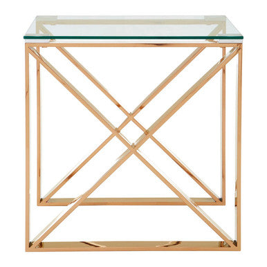 Allure Rose Gold Cross Legs End Table - Image 5