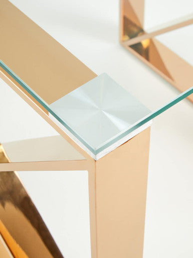 Allure Rose Gold Cross Legs End Table - Image 11