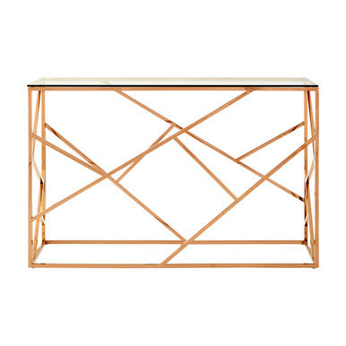 Allure Rose Gold Geometric Console Table - Image 2