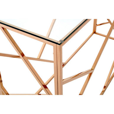 Allure Rose Gold Geometric Console Table - Image 6