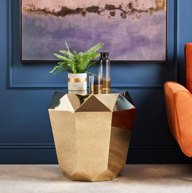 Allure Champagne Gold Diamond Cut End Table - Image 2