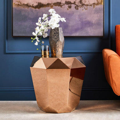 Allure Rose Gold Diamond Cut End Table - Image 2