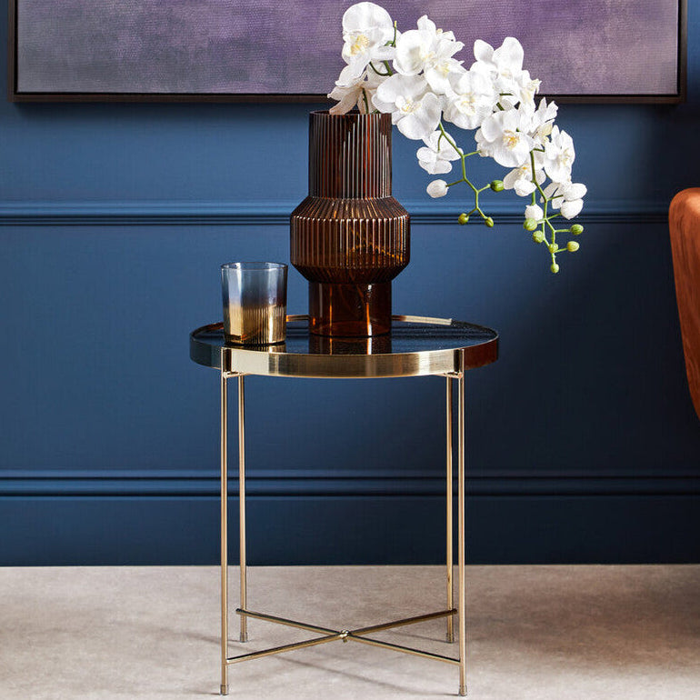 Allure Black Mirror Low Side Table