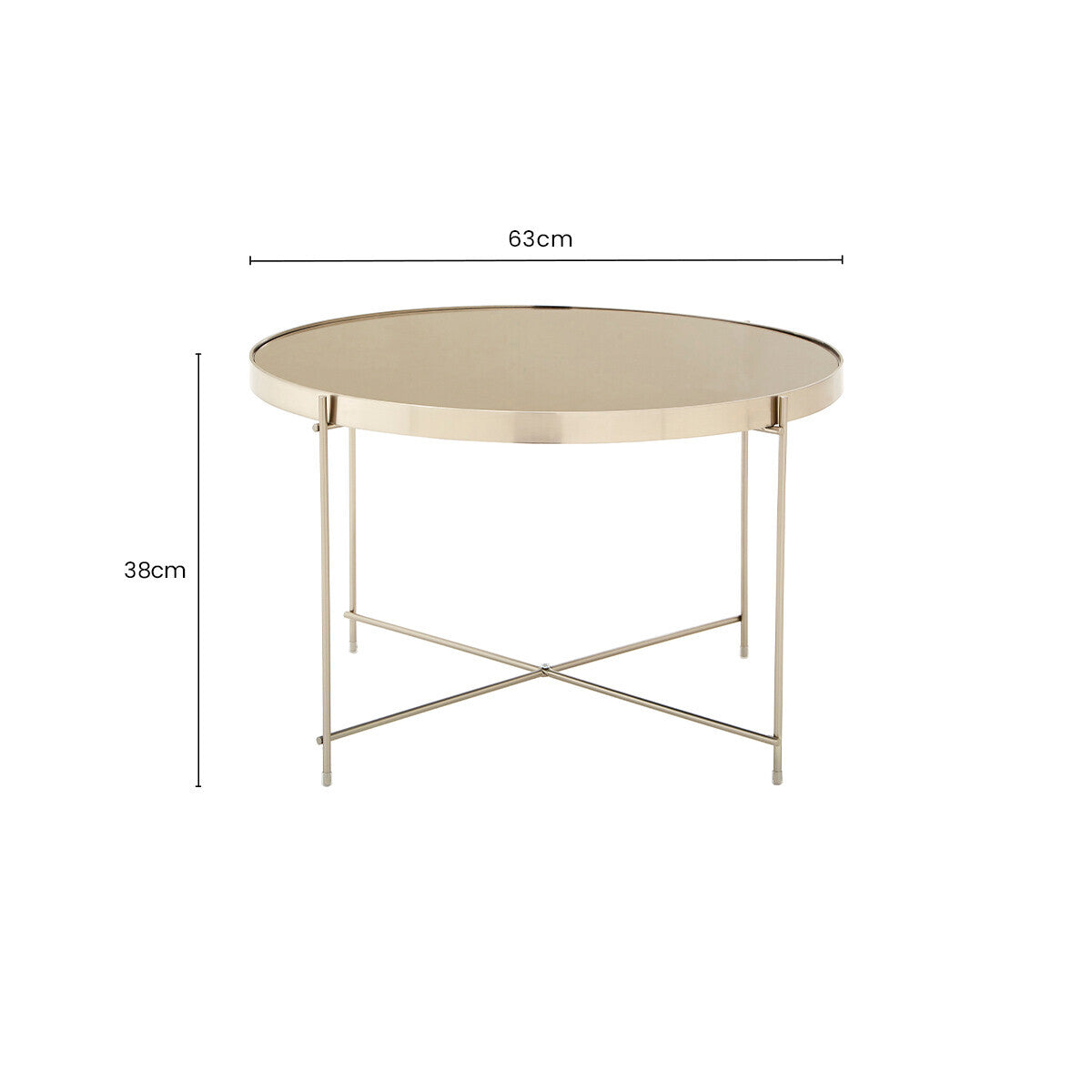 Large Round Grey Mirrored Side Table with Brushed Nickel Lattice Base, Allure