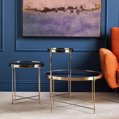 Allure Brushed Bronze Large Side Table with Black Mirror - Image 2