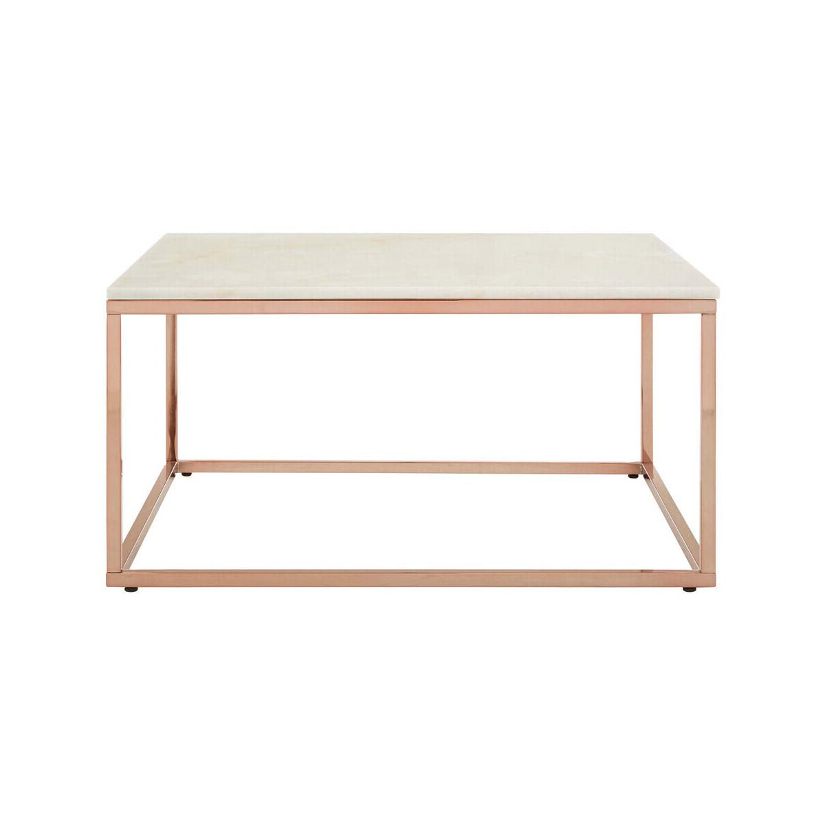 Allure Square Rose Gold and Marble Coffee Table