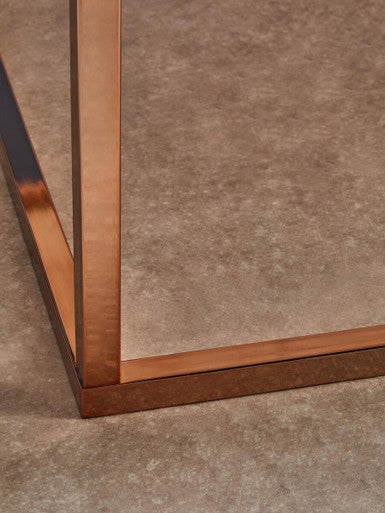 Allure Square Rose Gold And Marble Coffee Table - Image 7