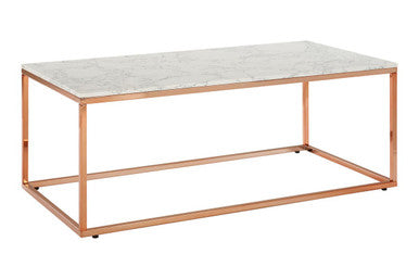 Allure Rectangular White Marble Coffee Table