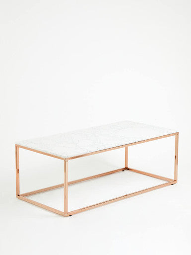 Allure Rectangular White Marble Coffee Table