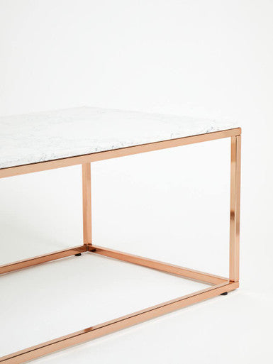 Allure Rectangular White Marble Coffee Table