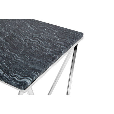 Allure Rectangular Black Marble Console Table