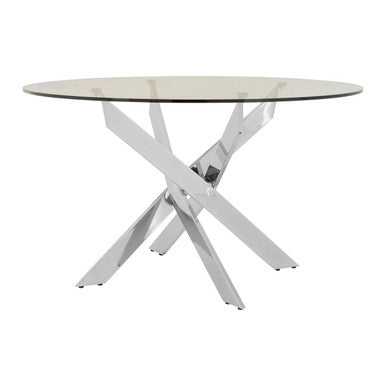 Allure Round Dining Table With Chrome Intersected Legs - Image 3