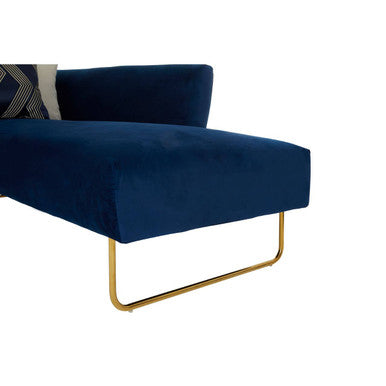 Renee 5 Seat Dark Blue Velvet Corner Sofa