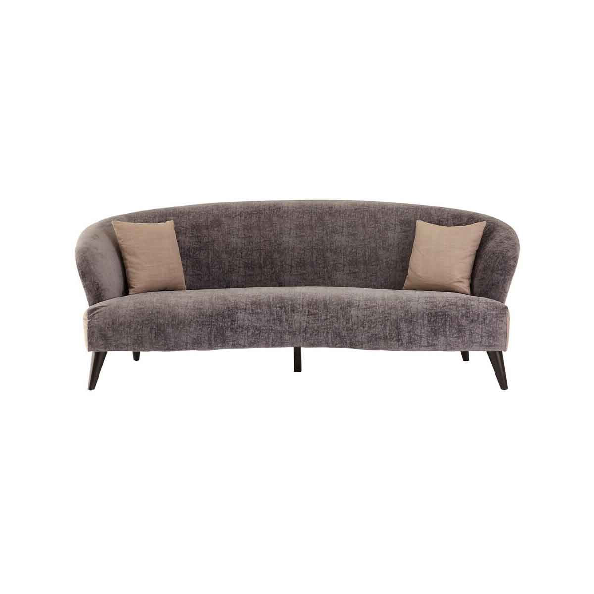 Reine 3 Seat Grey Velvet Sofa