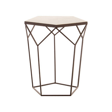 Shalimar Pentagonal Marble Top Side Table