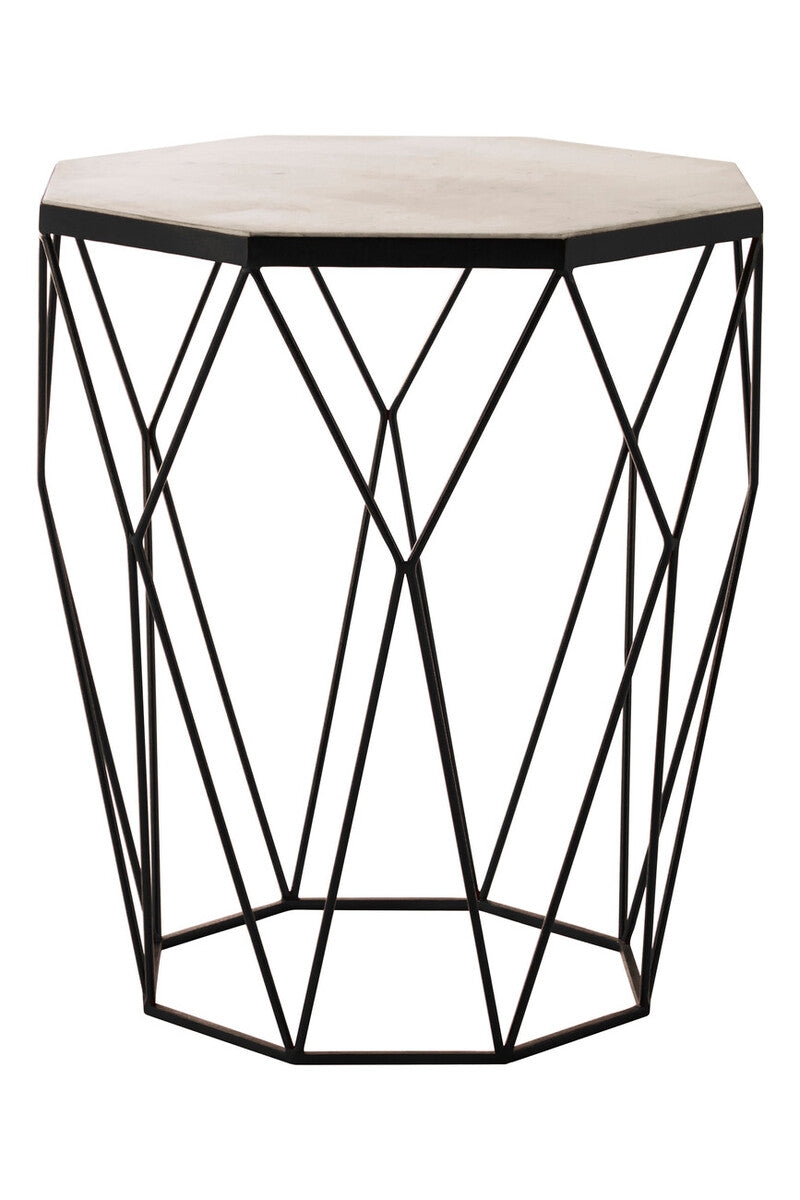 Shalimar Octagonal Matte Black Side Table