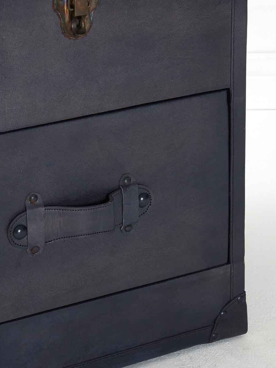 Buffalo Blue Leather Storage Chest