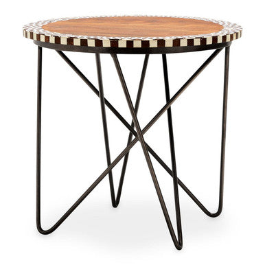 Artisan Round Acacia Wood Side Table.