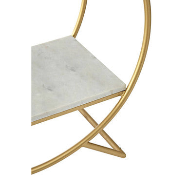 Nirav White Marble Gold Frame Gin Bar