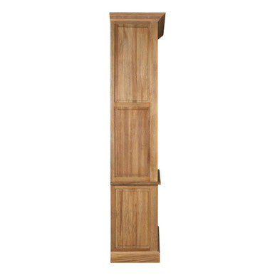 Lyon Oak Wood Tall Cabinet with Washed Grey Finish