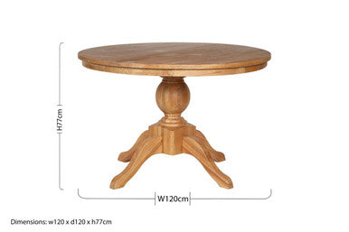Lyon Natural Oak Wood Round Dining Table - Image 8