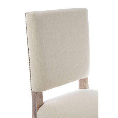 Lyon Oak Burn Whitewash Linen Dining Chair