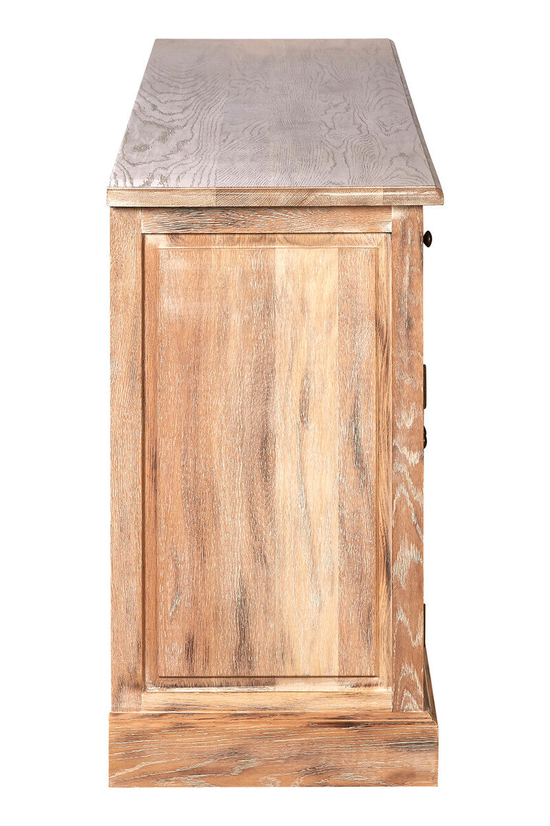 Lyon Oak Wood Sideboard with Whitewash Finish