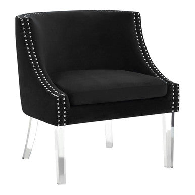 Clarence Black Curved Chair