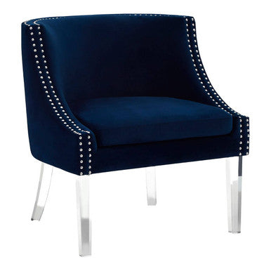 Clarence Blue Curved Chair