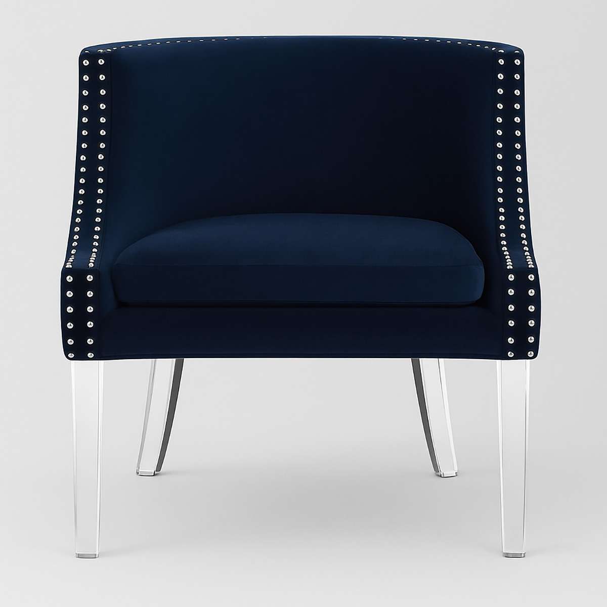 Clarence Blue Curved Chair