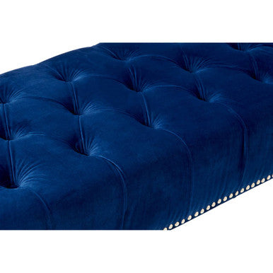 Clarence Blue Velvet Bench